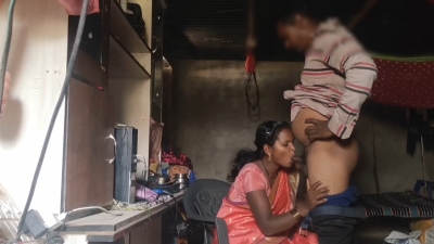 Village wife having secret saree sex in her home
