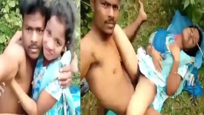 Beautiful girl having fuck with village guy in outdoor area